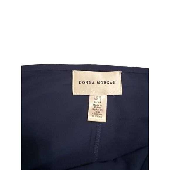 Donna Morgan Women's Short Sleeve Hi-Low Hem Chiffon Trapeze Dress Size 14 Multi - Picture 8 of 9